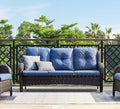 HUMMUH 3-Seat Outdoor Wicker Sofa PE Rattan Patio Couch with Thick Cushions,Deep Seat High Curved Back Armset Patio Sofa…