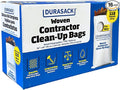 DURASACK Contractor Bags Heavy Duty 40-Gallon Reusable White Woven Polypropylene Contractor Garbage Bags, Pack of 16