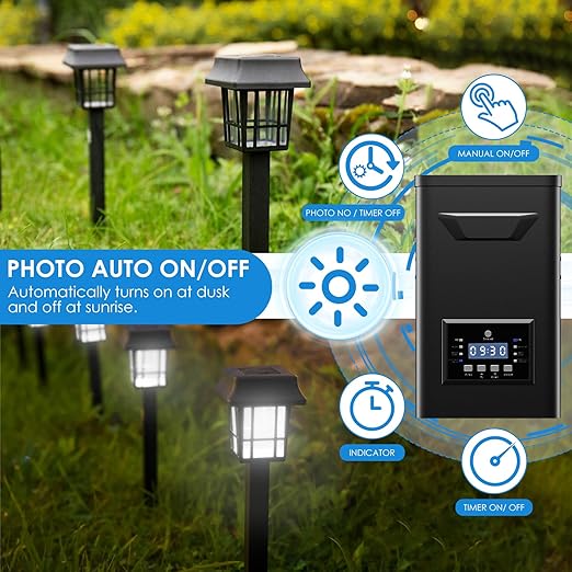 170W Low Voltage Landscape Transformer with Timer & Photocell for Landscape Lighting, 120V to 12V/15VAC, Stainless Steel, Weatherproof for Outdoor Landscape Lights,Yard Lights,Garden Lights