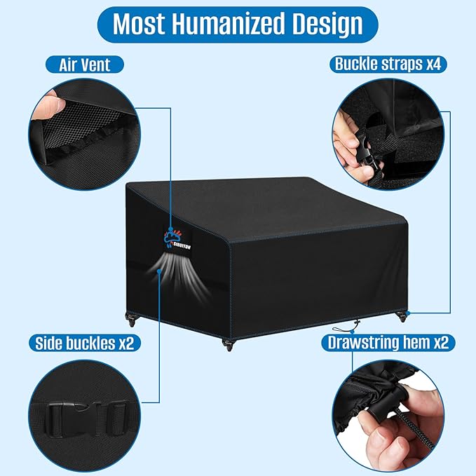 SIRUITON 4-Seat 80" W x 38" D x 32" H Garden Patio Sofa/Loveseat/Bench Cover,Heavy Duty 420D Oxford Waterproof Outdoor Sofa Cover, Lawn Patio Furniture Covers