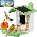 Smart Bird Feeder with Camera, AI Identify & Auto Capture, 2K HD Live Video Bird House with Camera, Instant Arrival Alerts, Cloud Storage Videos, Ideal Gift for Bird Lovers