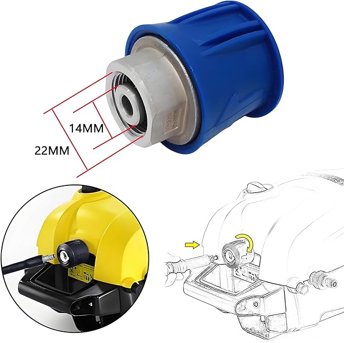 5800PSI/400Bar Ultra Flexible Pressure Washer Hose for Bosch Home Cleaning, 5M-30M High Pressure Extension Tube with Quick-Connect Adapter,(Red/Blue/Yellow/Green/Grey/Orange/Light Blue)(Yellow,32FT)