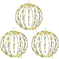 LED Light Balls Metal Hanging Tree Sphere Globe Light for Patio Holiday Festival Garden Decor (16 Inch 3 Pack)