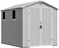 Devoko 6x8 Ft Outdoor Storage Shed - Lockable Resin Tool Shed with Window & Floor - Easy Assembly for Garden, Backyard