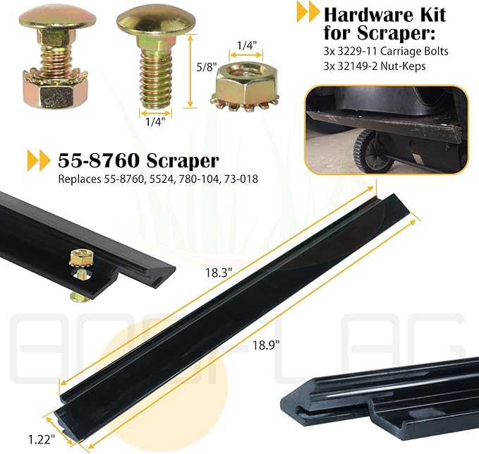 99-9313 Snow Blower Paddles with 55-8760 Scraper 55-9300 Belt Replaces Toro 125-1128, 55-9250, 55-9251, 88-0771 for Toro 38518 CCR2000 CCR2400 CCR2400E CCR2400R CCR2500 CCR3000 Snowthrowers