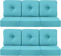 Luxury 22x24/22x25 6-Inch Outdoor Deep Seat Cushions Set of 6 - Comfortable Patio Zipper Chair Cushion for Wicker Wicker Rocking Gilider Loveseat Couch Sectional Sofa - Turquoise
