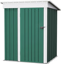 JUMMICO Metal Outdoor Storage Shed 5 x 3 FT Metal Shed with Lockable Door,Waterproof Garden Tool Shed Storage House for Backyard Patio Lawn,Green