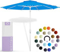 Midtown Umbrellas The Swilt 8 Feet Patio Umbrella in Terylast Cobalt (Blue) Polyester Fabric - Fiberglass Ribs, Auto-Tilt Aluminum Frame For Backyard, Deck, Garden, Pool - White Pole