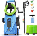 2025 New 5000PSI Electric Pressure Washer, Power Washer with 33FT Resistant Extension Hose and 4 Nozzles, Compatible with Extended Undercarriage Cleaners, Professional Powerwashers for Home/Car(Blue)