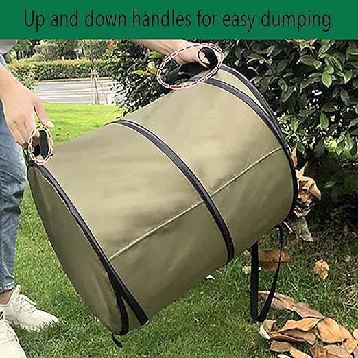 Camping Trash Can, Pop-Up Trash Can/Recycle Bin, Car Garbage Can,Reusable Outdoor Trash Garden Yard Trash Bag Foldable Camping Recycling Bin (Green10gallons)