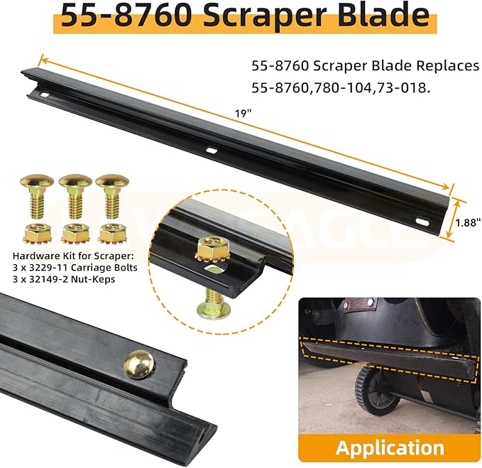 99-9313 Snow Blower Paddles with 55-8760 Scraper Blade 95-6151 Drive Belt Replaces Toro 99-9313 Kit, 88-0771, Toro 55-8760 for Toro CCR 2400, CCR 2450, CCR 3000, CCR 3650 Snowthrowers