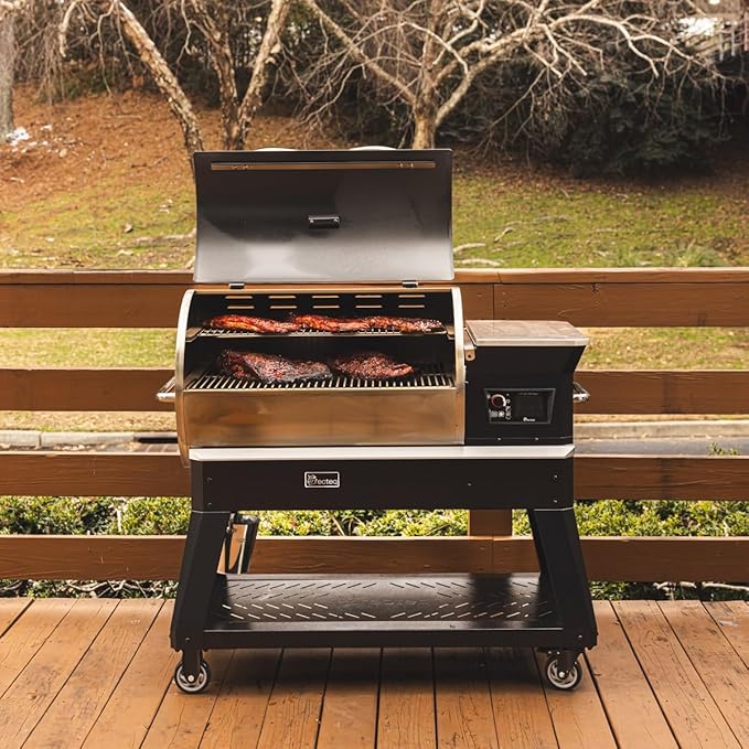 recteq Pellet Grill - Deck Boss 800 Wi-Fi Enabled Electric Pellet Smoker Grill Bundle, Deck Boss + Grilling Basics Bundle