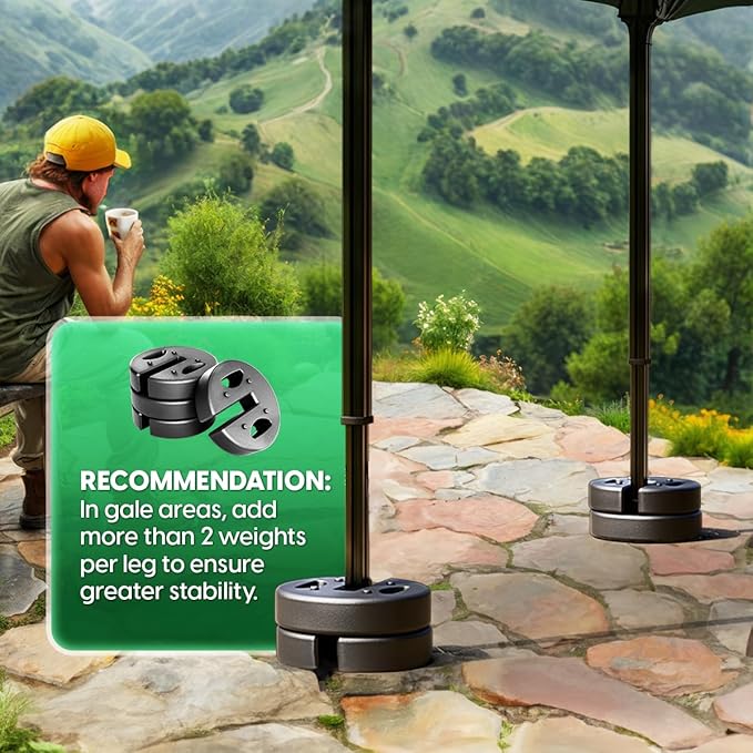 Canopy Weights Set of 8, No-Pinch Design for Easy Setup and Removal, 80 lbs - Secure Tents, Canopies, and Umbrellas for Outdoor Events