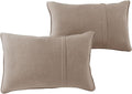 Greendale Home Fashions Sunbrella 21" x 14" Rectangle Outdoor Throw Pillow with Removable Cover (Set of 2), Cast Ash 2 Count