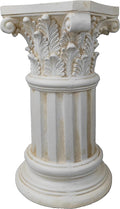 Exquisite Magnesium Oxide Corinthian Greek Column Pillar with Stand Base Pedestal for Indoor Outdoor Garden Backyard Courtyard Patio Office Decor23.9’’High,White