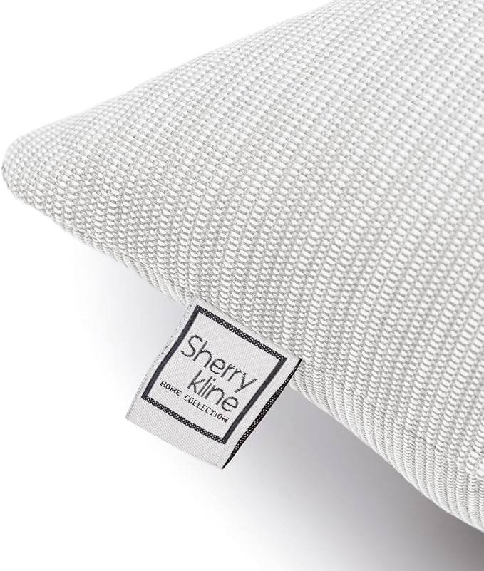 Ottomanson Sherry Kline Island Breeze Indoor/Outdoor Boudoir Filled Pillow Eggshell 13"x 18" Set of 2
