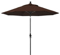 California Umbrella 9' Round Aluminum Pole Fiberglass Rib Market Umbrella, Crank Lift, Collar Tilt, Black Pole, Sunbrella Spectrum Mist
