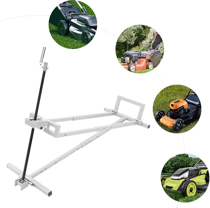 880 lbs Capacity Lawn Mower Lift Tool, Adjustable Steel Lawn Tractor Lift Jack, for Mowers, Garden Tractors, Riding Tractors Repair, Maintenance Lifter (Gray)