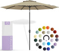 Midtown Umbrellas 10-Year-No-Fade - 10 Ft - UV Proof Chestnut (Beige) Polyester Fabric - Umbrella Outdoor Patio, Aluminum Frame Large Patio Umbrella for Garden, Pool & Deck - Black Pole
