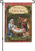 Christmas Birth Garden Flag Vertical Double Sided Outdoor Yard Flags 12.5x18 Inch Burlap Banners Vertical Double Sided for Outdoor Decor Lawn