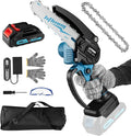 Chainsaw 6 Inch Mini Electric Chainsaw Cordless Battery Powered, HandHeld Chain Saw for Wood/Trees Trimming, Tools for Household and Garden, Chain Saw Gift for Men Dad Husband Women