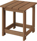 LZRS Adirondack Square Outdoor Side Table for Patio, Pool Composite Patio Table,HDPE End Tables for Backyard,Pool, Indoor Companion, Easy Maintenance & Weather Resistant(Brown)