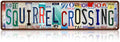 Vintage Squirrel Crossing Wall Decor Street Signs Warning Metal Tin Signs 16 x 4 Inches