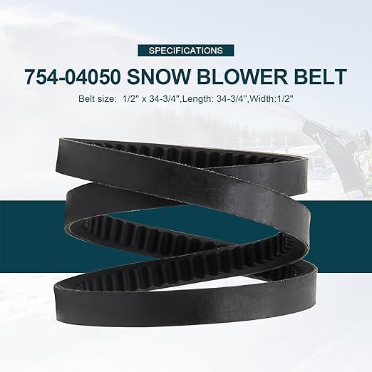 954-04050 754-04050 Auger Drive Belt Two-Stage Snow Blower Replacement 1/2" x 34-3/4" for MTD Craftsman Cub Cadet 954-04050A 754-04050A