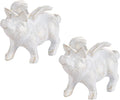 Sungmor 2PC Small Hog Heaven Flying Pig Statues, Cast Iron Animal Angel Figurine, Garden Patio Yard Outdoor Decorative Statues, Home Office Store Desktop Paperweight, Indoor Shelf Display Ornaments