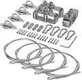 Sun Shade Sail Hardware Kit- 24' Ft (6'x4) Steel Tension Cable with Winch Kit Pad Eyes Snap Hooks Sunshades Installation Kit for Rectangle Shade Sails Deck Patio Yard