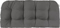 RSH DECOR Sunbrella Tufted Wicker Loveseat Cushion | 44” x 22" | Water and Fade-Resistant Performance Fabric | Outdoor Settee Cushion for Patio Furniture | Made in USA (Cast Charcoal Grey)