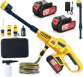 Cordless Pressure Washer Portable with 2 x 4000mAh Batteries,Jet Hawk - Max 652 PSI with 6 in 1 Spray Nozzles, 5m Hose, Soap Dispenser Bottle for Patio Cleaning and Car Washing