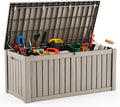 DRATO 120 Gallon Large Deck Box, Outdoor Storage Box for Patio Furniture, Patio Cushions, Gardening Tools, Pool Supplies,660lbs Weight Capacity,Waterproof Resin Storage Boxes