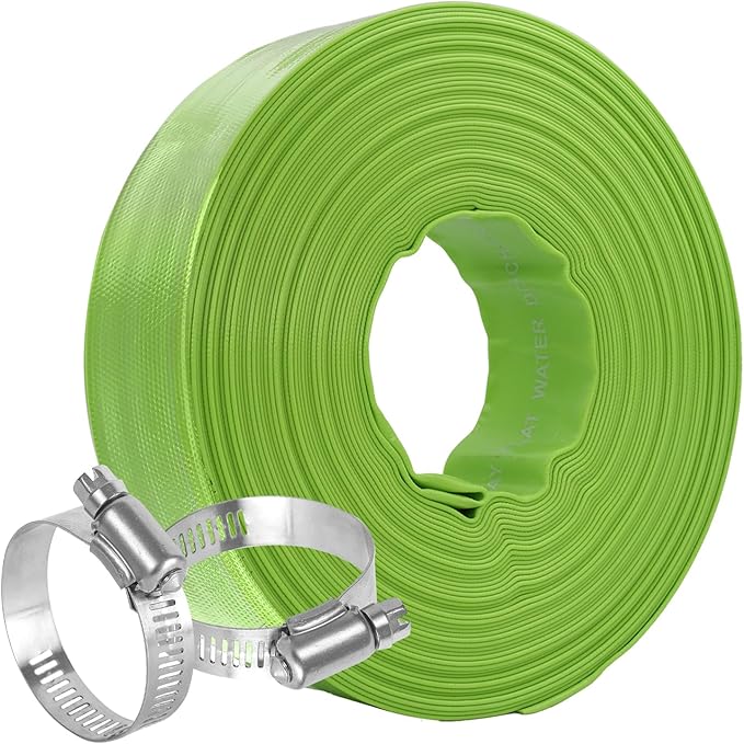 Eastrans 1-1/4'' x 50 FT Pool Backwash Hose with 2 Hose Clamps,Extra Heavy Duty Discharge Hose,Drain Hose for Swimming Pool,Super wear-resistant,weather blast,green
