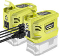 2 Packs Power Inverter for Ryobi 18V, LIVOWALNY Real 200W Battery Inverter 18V to 110V-120V, Portable Power Adapter Charger Adapter Power Station Power Supply 2 USB-A & 1 Type-C & 1 AC (No Battery)