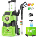 Pressure Washer 5000PSI Adjustable Pressure Power Washers Powered with 33ft Hose, 4 Nozzle and Foam Cannon, Powerwashers Cleaner Machine for Home, Cars, Green