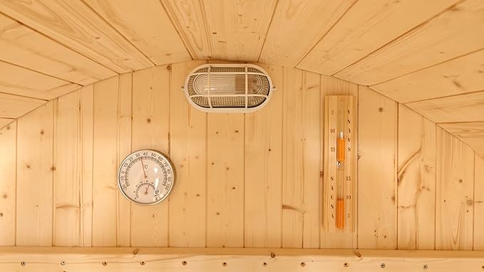 ZONEMEL Outdoor Barrel Steam Sauna, Canadian Pine Wood Sauna Room for 2 Person with 4.5KW ETL Certified TOULE Heater, Rocks, 8mm Tempered Glass, Waterproof System