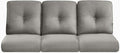 Pop 22x25/22x24 Outdoor Cushions for Patio Couch Chairs Set of 3 - High Back Comfy Outside Seat Cushions for Lawn Wicker Dining Rocker Glider Loveseat 3-Seater Sectional Sofa - Grey/Button