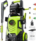2025Upgraded Pressure Washer 5000PSI with Adjustable Touch Screen 8 Level, 34" Tall, 4 Quick Connect Nozzles,Inlet Hose&Filter&500mlFoam Cannon for Cars/Fences/Driveways/Home Cleaning,Yellow