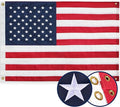 American Flag 2x3 Ft, Four Brass Grommets Multipurpose US Flag, Embroidered Stars, Sewn Stripes, Outdoor Heavy Duty Durable USA Flags, Hanging Indoor/Bedroom/Room/Wall American Flag