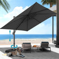 HOTIME10x10ft Patio Umbrella Cantilever Umbrella Double Top - Upgrade and Intensify - 360 Rotation and 5 Angles Adjustment - Aluminum Offset Pool Umbrella Outdoor Umbrellas for Patio Garden Deck Pool