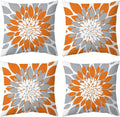 Qahing Pack of 4 Fall Outdoor Waterproof Pillow Covers 20x20 Decorative Outdoor Throw Pillows Garden Square Cushion Cases for Patio Furniture, Couch, Tent Sunbrella, Bench, Orange Grey