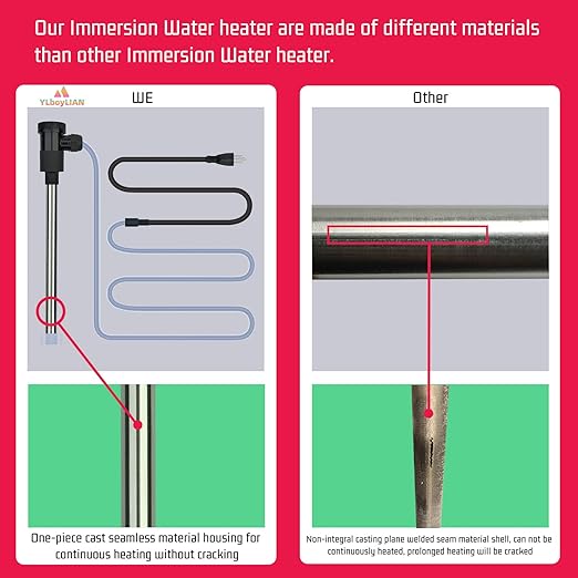 240V 3000W Immersion Water Heater for Pool & Hot Tub – Portable Electric Submersible Heater with Auto Shut-Off and WiFi Timer for Above Ground Pool, Swimming Pool, Bathtub & Inflatable Pool