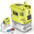 Portable Power Inverter Compatible with Ryobi,Ecarke Real 200W Outdoor Generato Battery Converter with 2 USB&LED&AC Powered Outlet,Convert DC 18V to AC 110V Portable Power Station(No Battery)