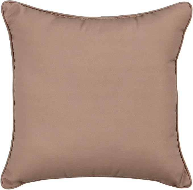BrylaneHome 16" Square Toss Pillow - Patio & Outdoor - Patio & Outdoor - Water, Stain & Fade Resistant - Khaki