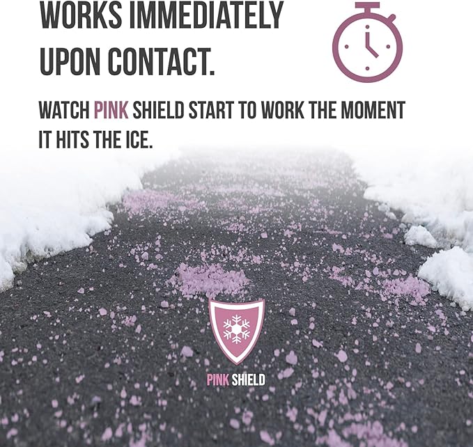 Peach Country Pink Ice Melt -25°F Effective, Eco-Friendly De-Icer, Fast-Acting Granules for Driveways, Walkways & Entryways, 45 lb Pail