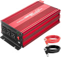 Pure Sine Vane Power Inverter 2000 Watt, DC 12V to 110V AC Converter with 3 Charger Outlets and with 2 Built-in 5V/2.1A USB Port Red