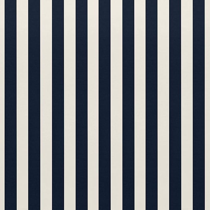 RSH DECOR: Deep Seating Cushion with Pillow Back | 23” x 26” Seat | All-Weather Spun Fabric | Water and Fade-Resistant | Outdoor Chair Cushion Set for Patio Furniture | Navy Blue & White Stripe