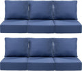 Luxury 24x24x6 Inch Outdoor Deep Seat Cushions Set of 6 - Comfortable Patio Zipper Chair Cushion for Outside Wicker Dining Rocking Swivel Chairs Loveseat Couch Sectional Sofa - Navy Blue