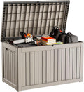 DRATO 280 Gallon Deck Box, Waterproof Resin Large Outdoor Storgae Box for Patio Furniture, Patio Cushions, Gardening Tools, Pool Supplies, Lockable